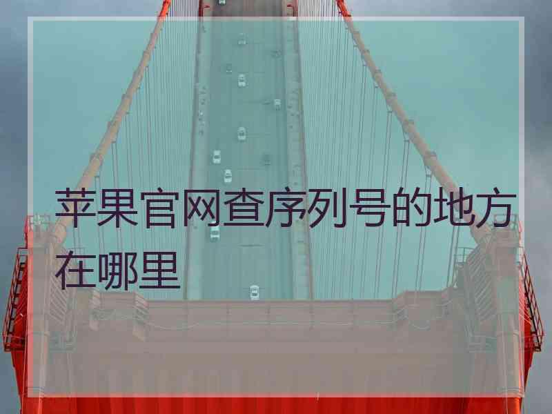 苹果官网查序列号的地方在哪里