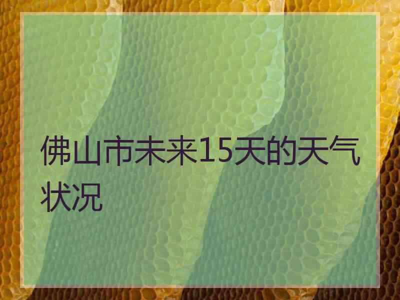 佛山市未来15天的天气状况