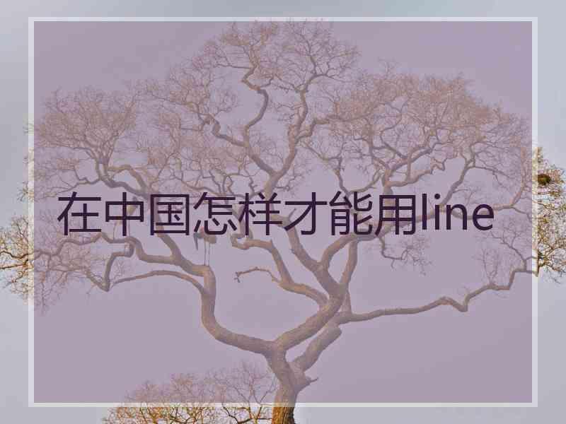 在中国怎样才能用line