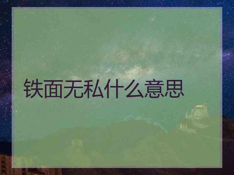 铁面无私什么意思