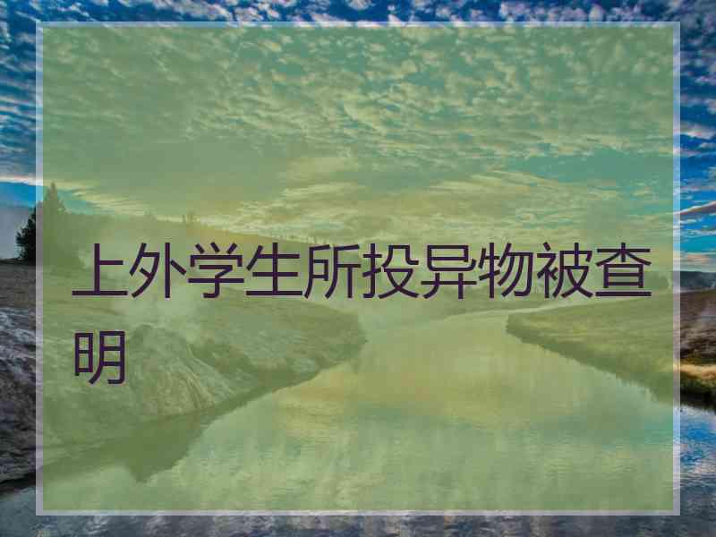 上外学生所投异物被查明