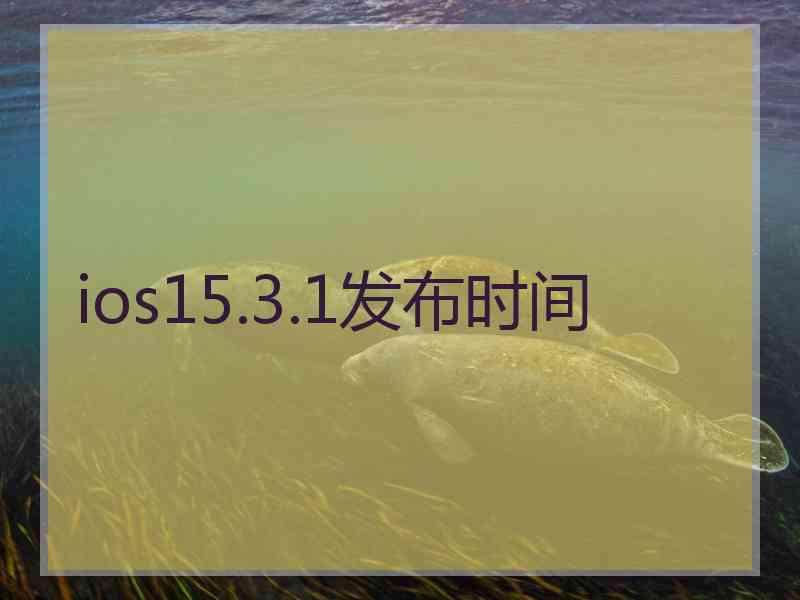 ios15.3.1发布时间